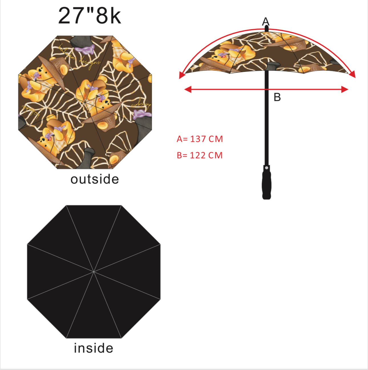 Winnie the Poi Golf Umbrella (PRE ORDER)